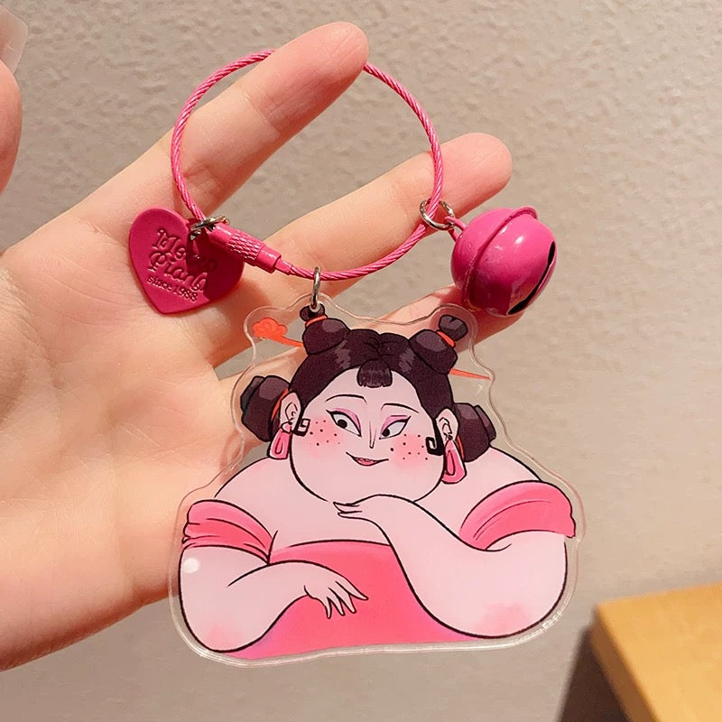 Nezha Demon Boy Naohai Pendant Keychain Unisex Magnetic Couple Accessory Lotus Root Iron Suction