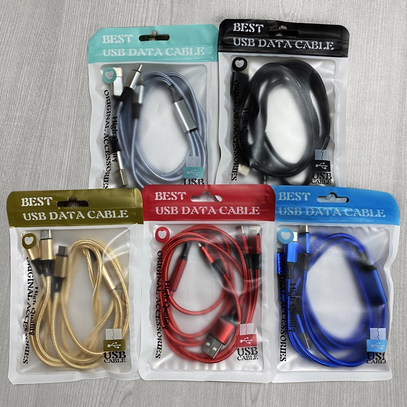 3-in-1 Compact Charging Cable Iphone & Lightning & USB-C | Custom Logo
