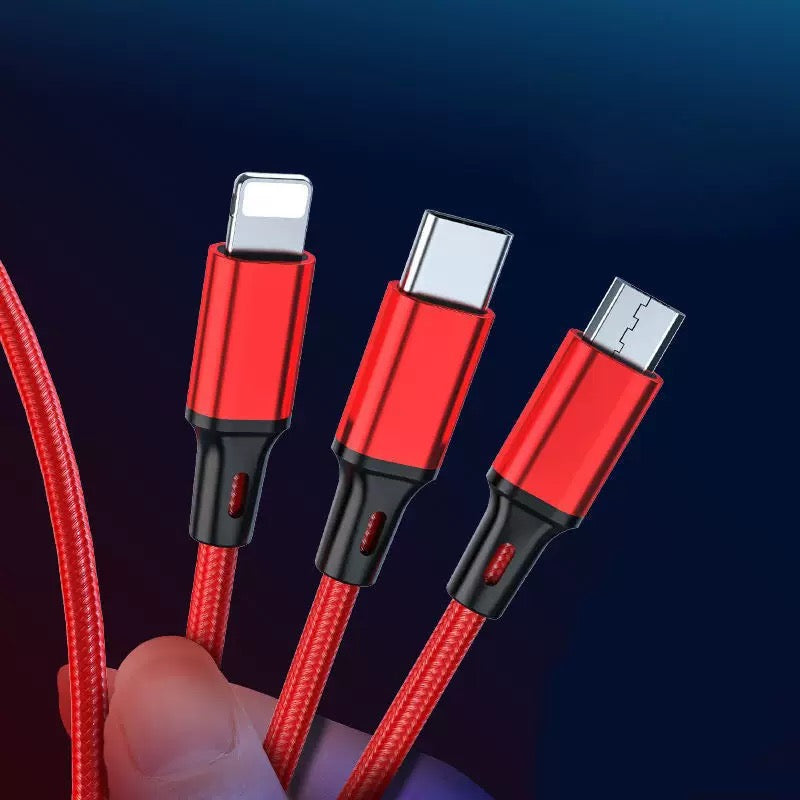 3-in-1 Compact Charging Cable Iphone & Lightning & USB-C | Custom Logo