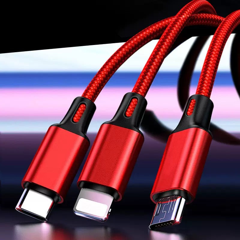 3-in-1 Compact Charging Cable Iphone & Lightning & USB-C | Custom Logo