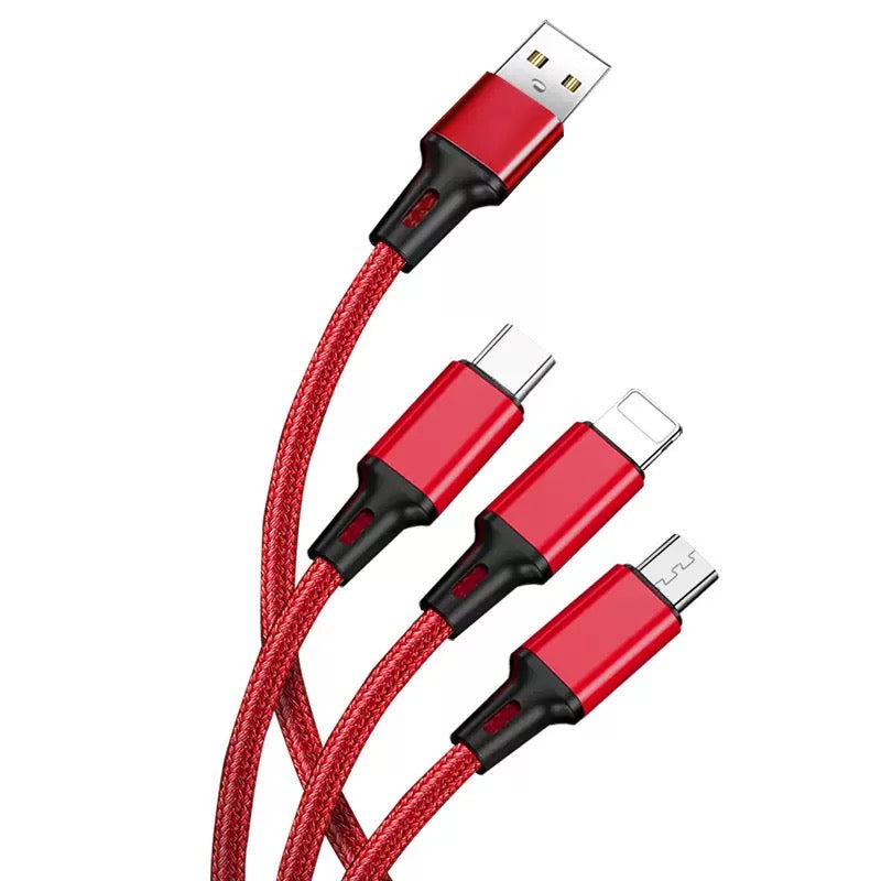 3-in-1 Compact Charging Cable Iphone & Lightning & USB-C | Custom Logo