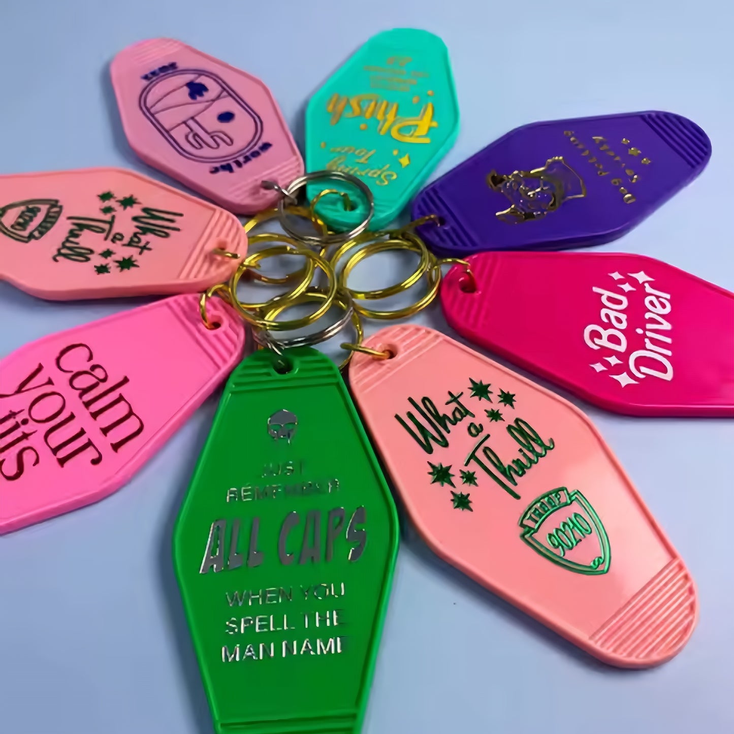 Personalised Laser Engraved Key ring | Gold Foil Keychain | Diamond Keytags Promo
