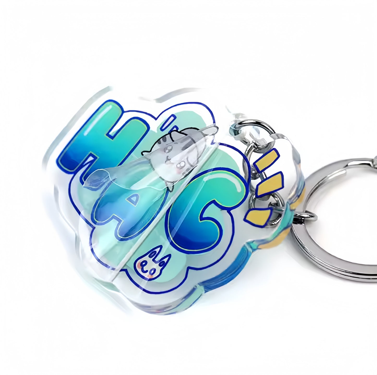 Glitter Epoxy/ Hologram Custom Printed Anime Keychain Laser Cut Engraved Acrylic Charm