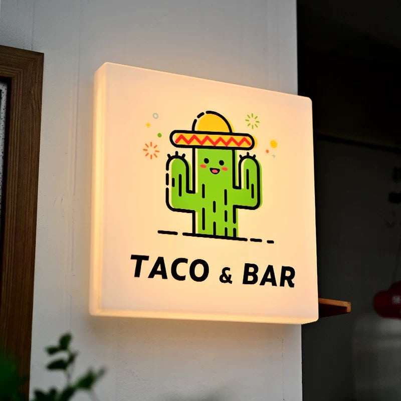 Custom 3D Vinyl Box Sign Light Backlit Signs Rectangle Advertising Banner Signage