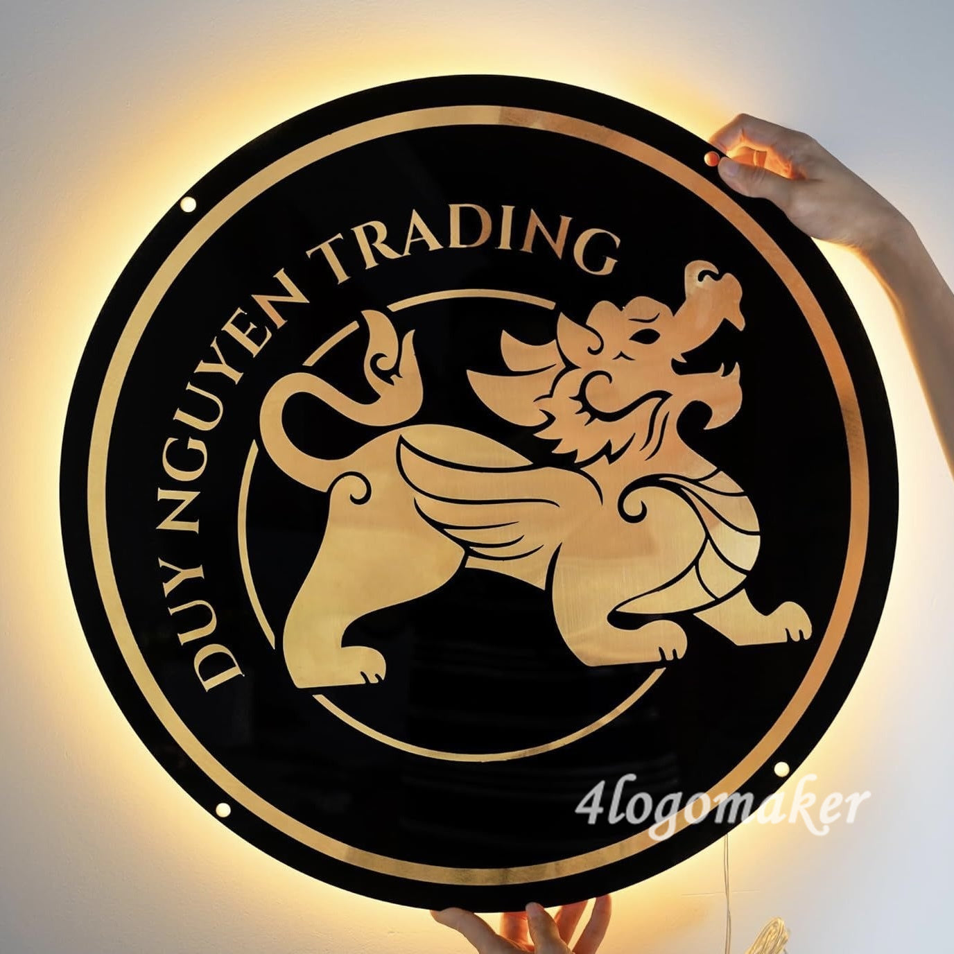 Custom Backlit Acrylic Sign | Light Up LED Logo Sign for Business | Backlit Acrylic Sign Custom Shape | LED Logo Backlit Wall Sign Decor