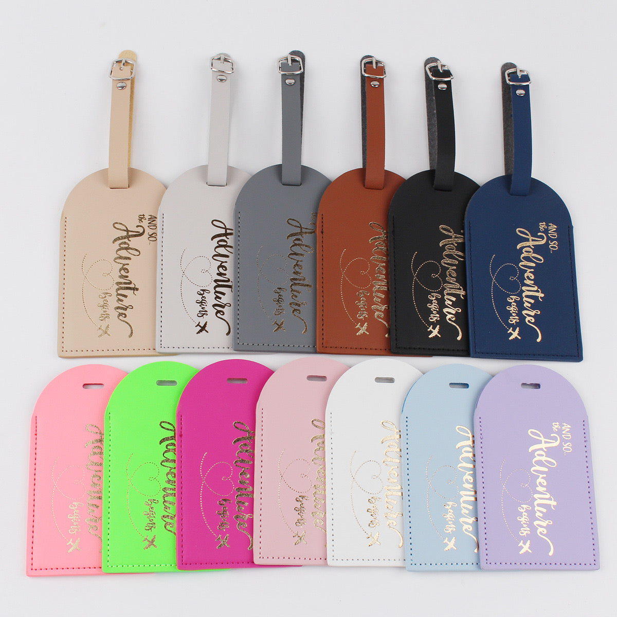 Custom Leather Luggage Tag LOGO Printed Premium PU Travel Suitcase Label Tag ID Personalized Travel