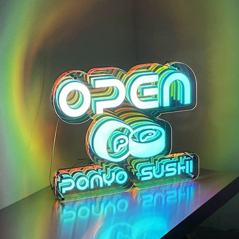 Custom Mirror Layer RGB Infinity Neon Sign Wall Mirror