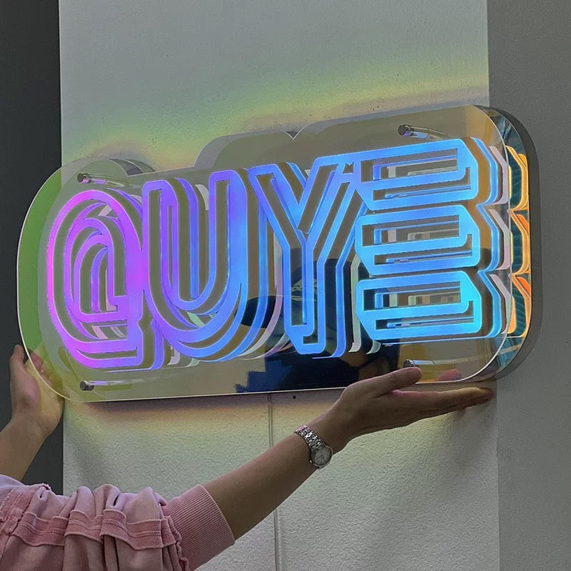 Custom Mirror Layer RGB Infinity Neon Sign Wall Mirror