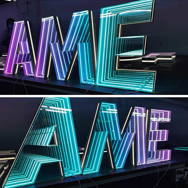 Custom Mirror Layer RGB Infinity Neon Sign Wall Mirror