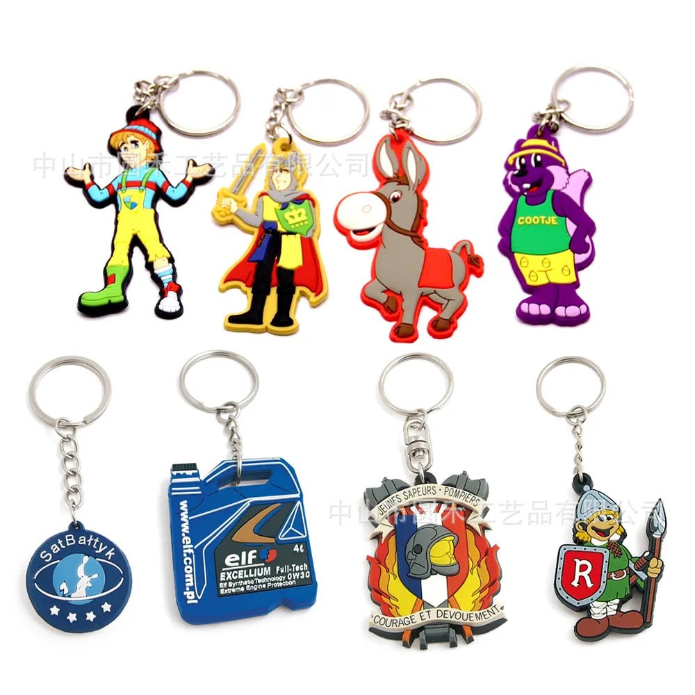 Custom PVC Keychain Logo/Text/Number Keyrings Plastic Keytags Promo Gift