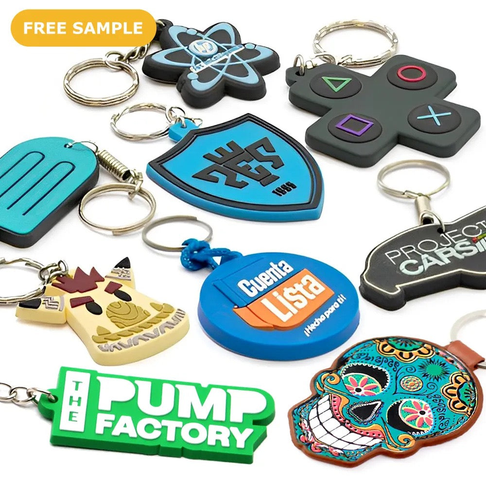 Custom PVC Keychain Logo/Text/Number Keyrings Plastic Keytags Promo Gift