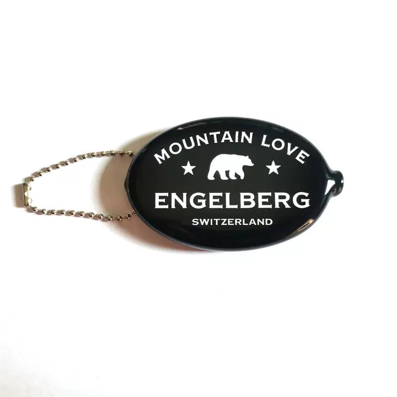 Custom Rubber Coin Purse Keyring Oval Coin Keychain Promo