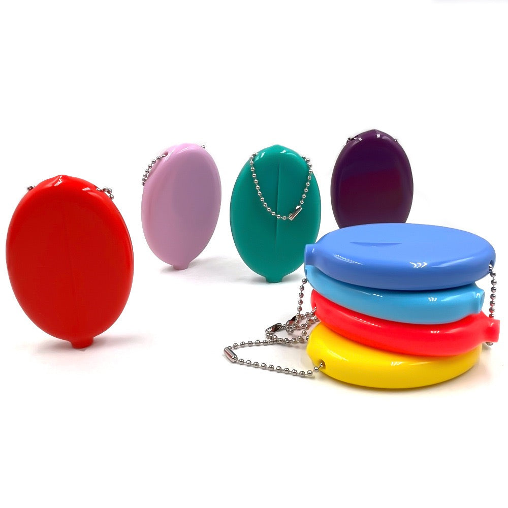 Custom Rubber Coin Purse Keyring Oval Coin Keychain Promo