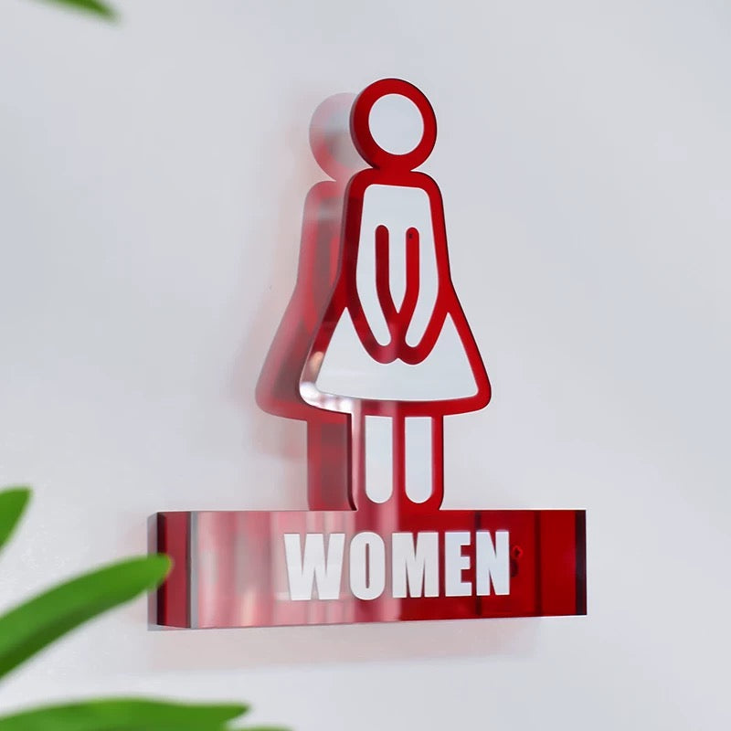 Custom Acrylic Toilet Signs & Bathroom Signs