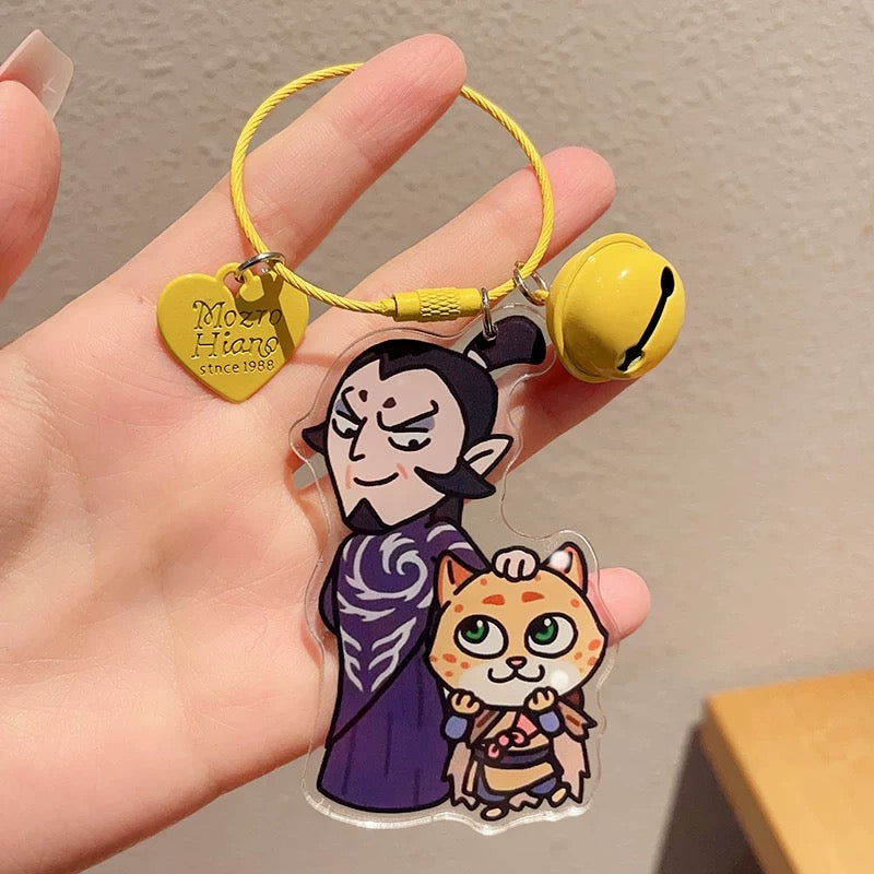 Nezha The Magic Children of the Sea II Cartoon Star Bell Keychain Anime Acrylic Gift Backpack Surrounding Pendant