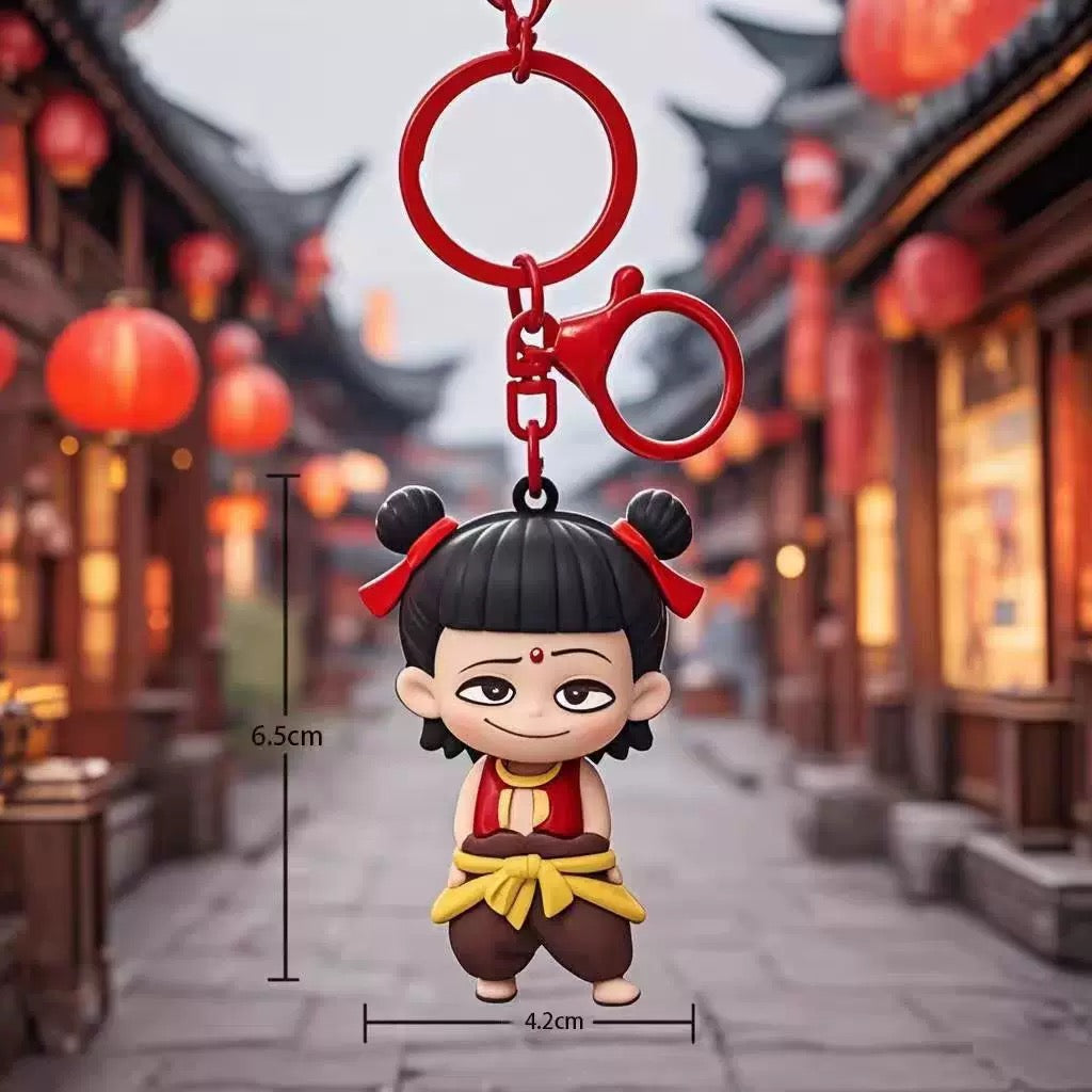 Nezha Naohai Small Keychain Stuffed Doll Customized Women's School Bag Pendant Novelty Gifts for Wholesale