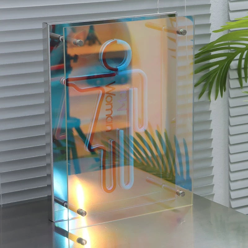 LED Infinity Mirror-Toilet Restroom Neon Sign