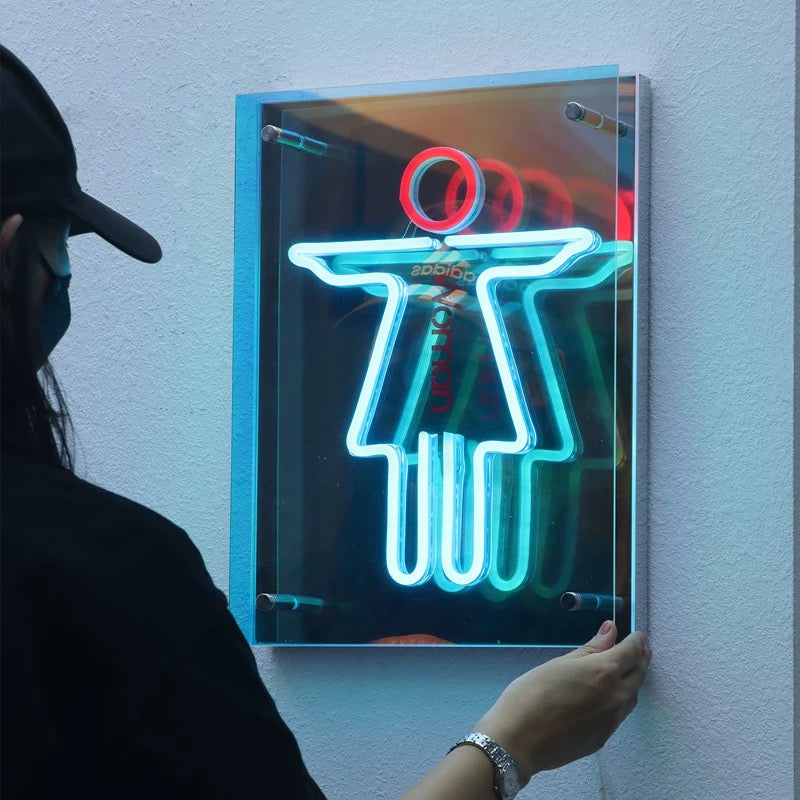 LED Infinity Mirror-Toilet Restroom Neon Sign