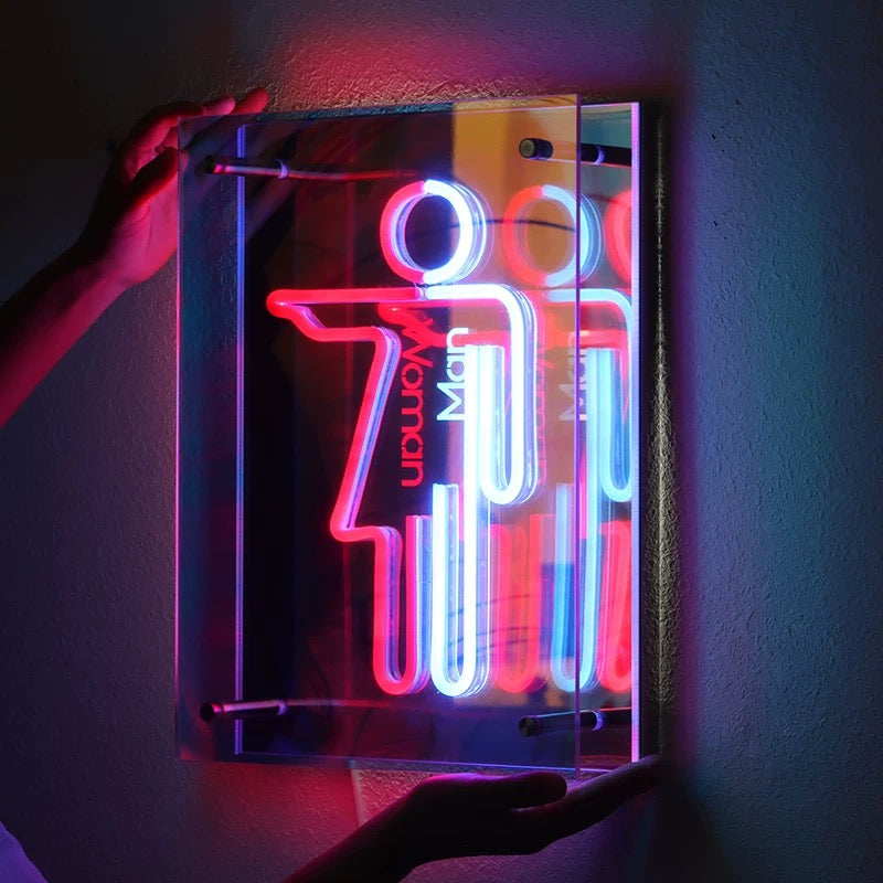 LED Infinity Mirror-Toilet Restroom Neon Sign