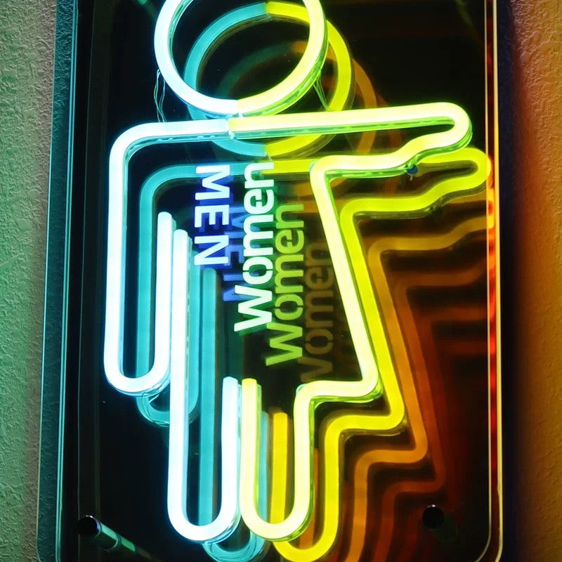LED Infinity Mirror-Toilet Restroom Neon Sign
