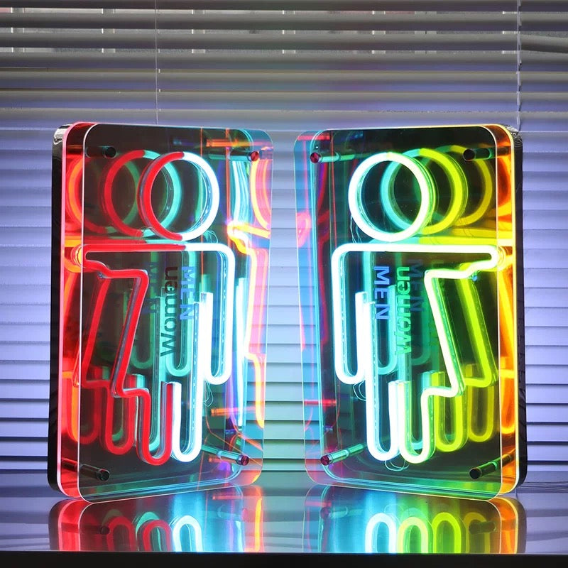 LED Infinity Mirror-Toilet Restroom Neon Sign