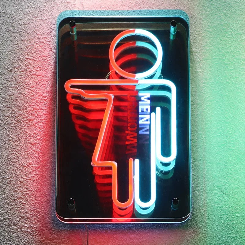 LED Infinity Mirror-Toilet Restroom Neon Sign