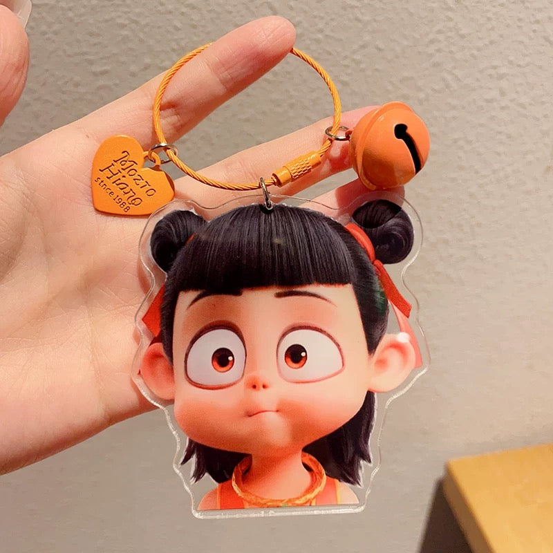 2025 Customized Movie Nezha Keychain Pendant Cartoon Acrylic Keychain Movie Gift Plastic Material Gift Car Luggage Key Pendant