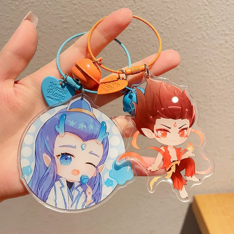 Nezha 2 Devil Boy Sea-making Mezzanine String Keychain Secondary Dimension Peripheral Pendant Acrylic Keychain