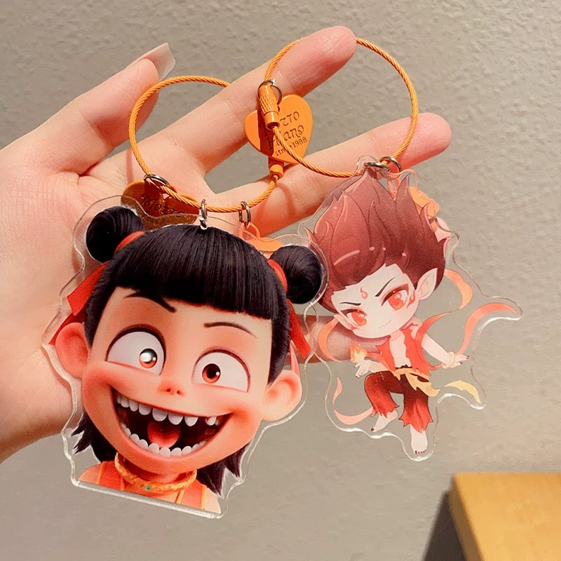 Nezha 2 magic children make sea Nezha around cute movie decoration schoolbag pendant acrylic keychain small gift