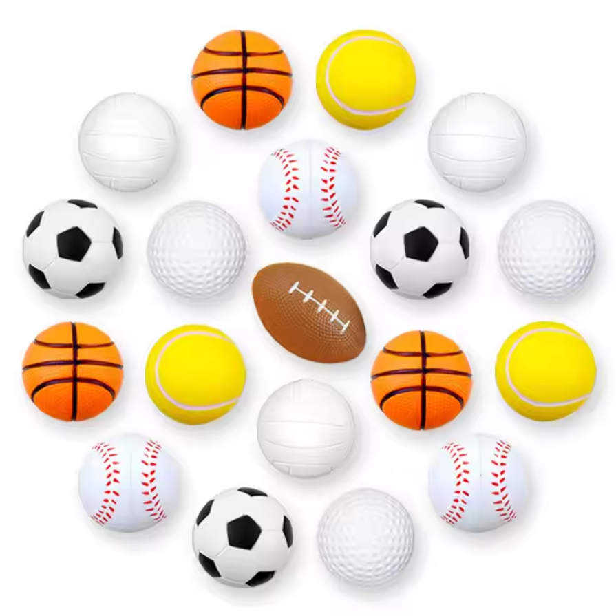 Design Toys Stress Ball With Custom Logo Squeeze Heart Shape Anti Stress Ball Round Shaped PU Stress Relief Ball Toy Stressball