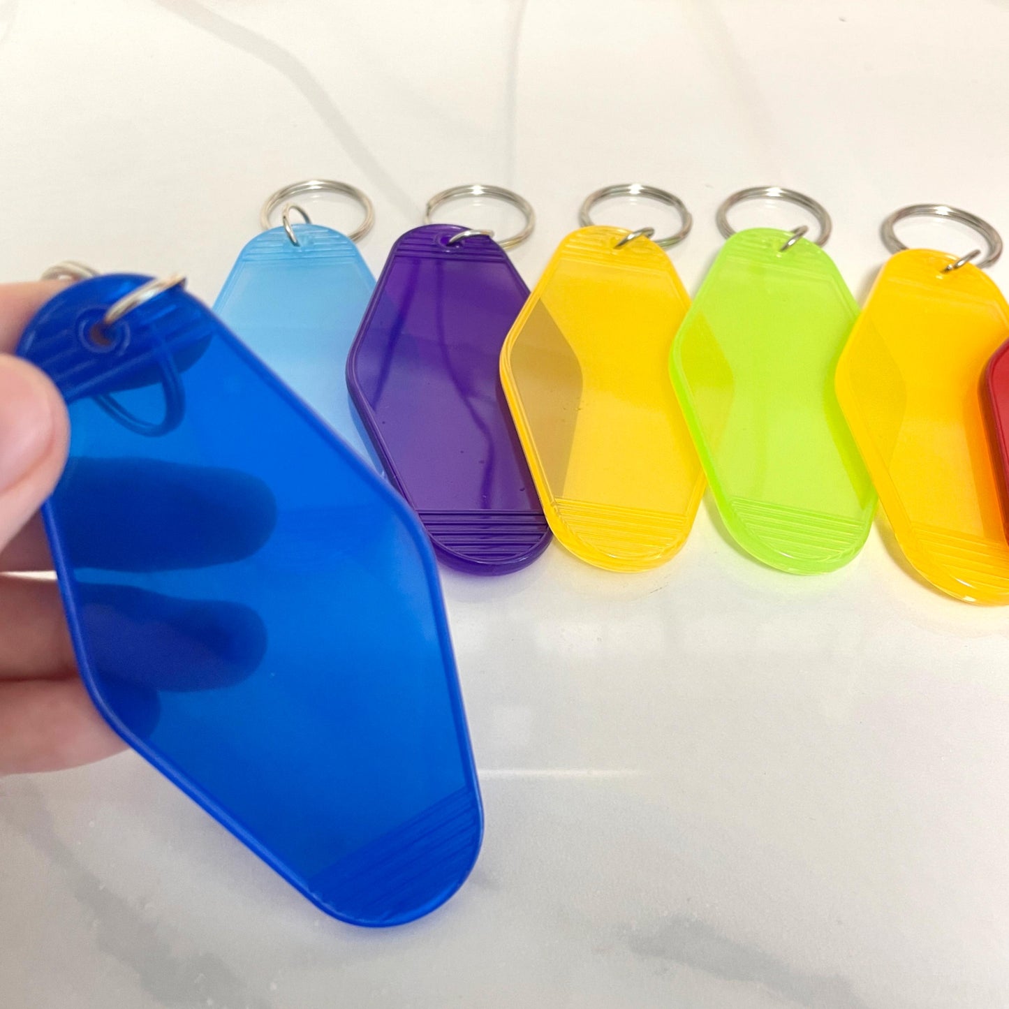 Personalised Keyrings | Transparency Keychains Diamond Shape Souvenir Promo Gifts