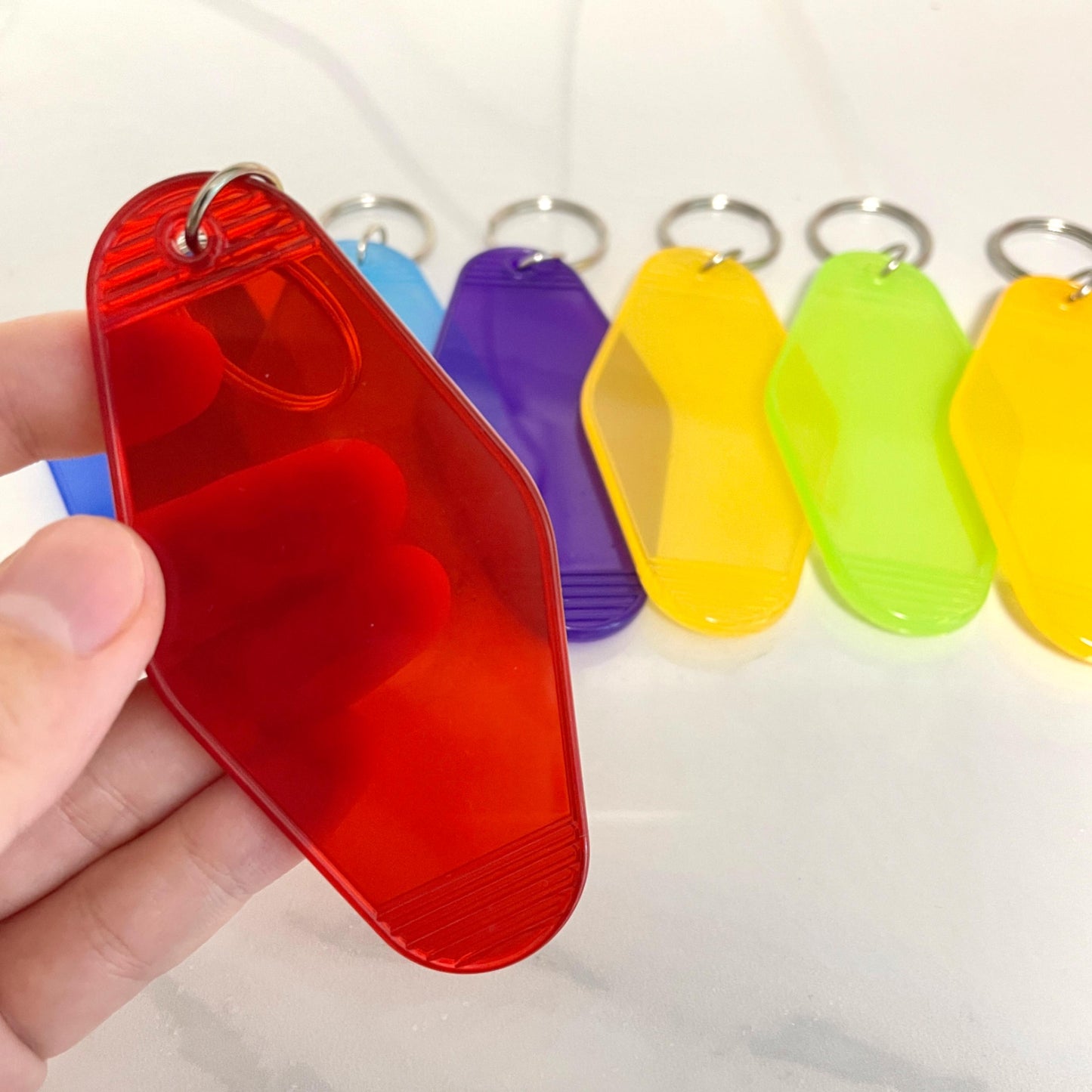 Personalised Keyrings | Transparency Keychains Diamond Shape Souvenir Promo Gifts