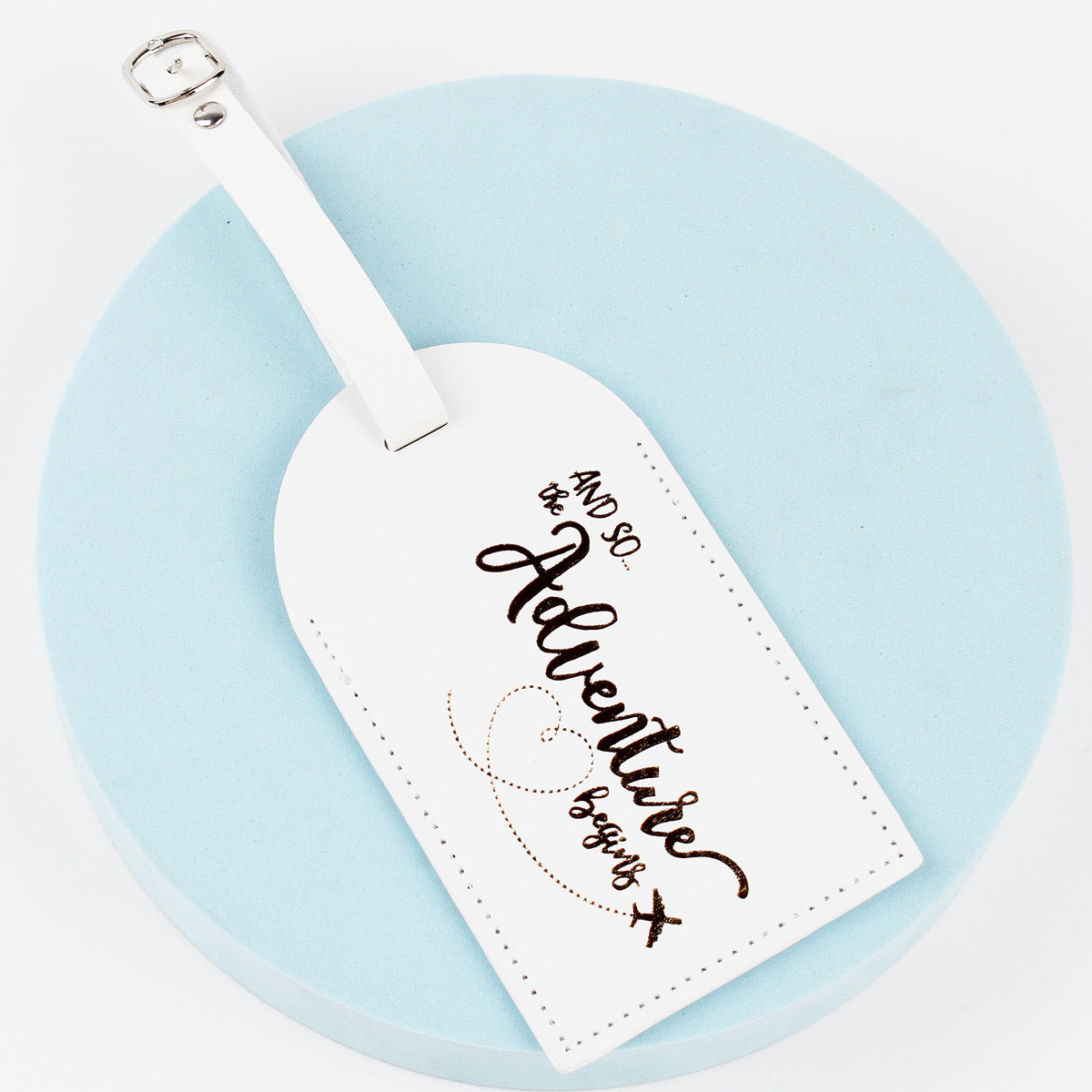 Stocked Cute Travel PU Leather Luggage Tag Customizable Suitcase Tag for Women and Men