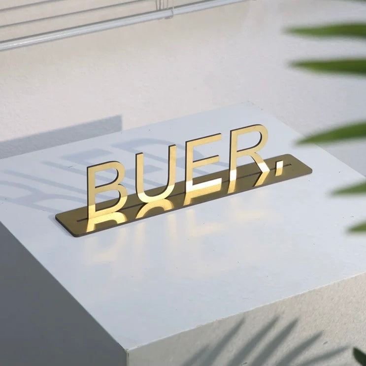 Custom Metal Table Stand Name Display