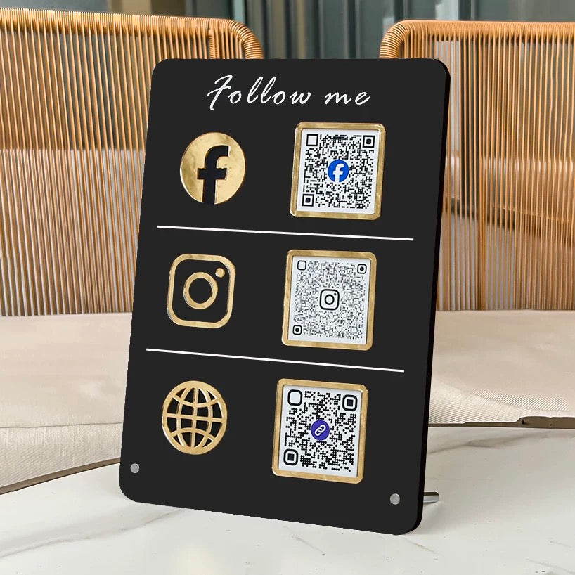 Custom QR Code Sign Table Stand