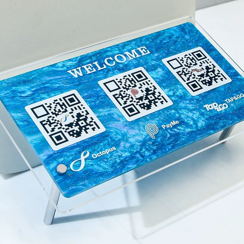 Custom QR Code Sign Table Stand