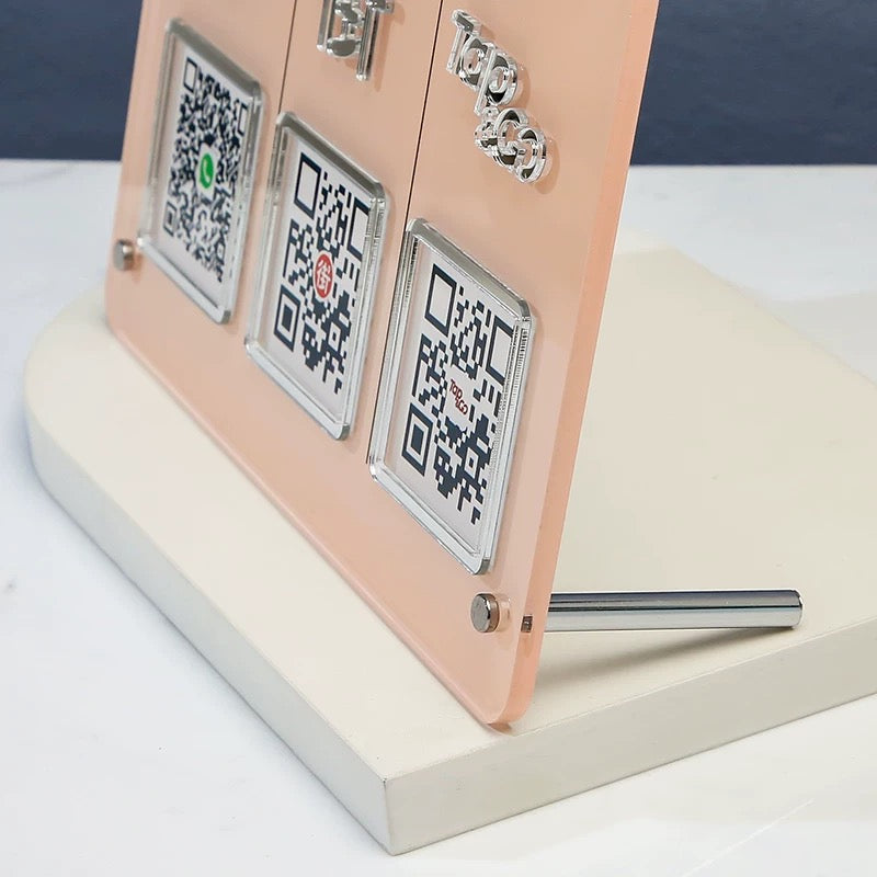 Custom QR Code Sign Table Stand