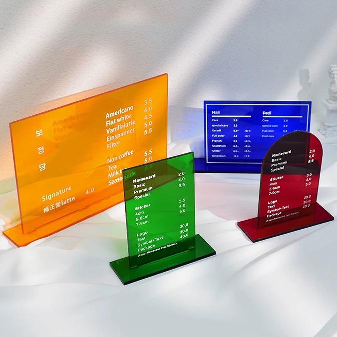 Custom Acrylic Table Menu Stand