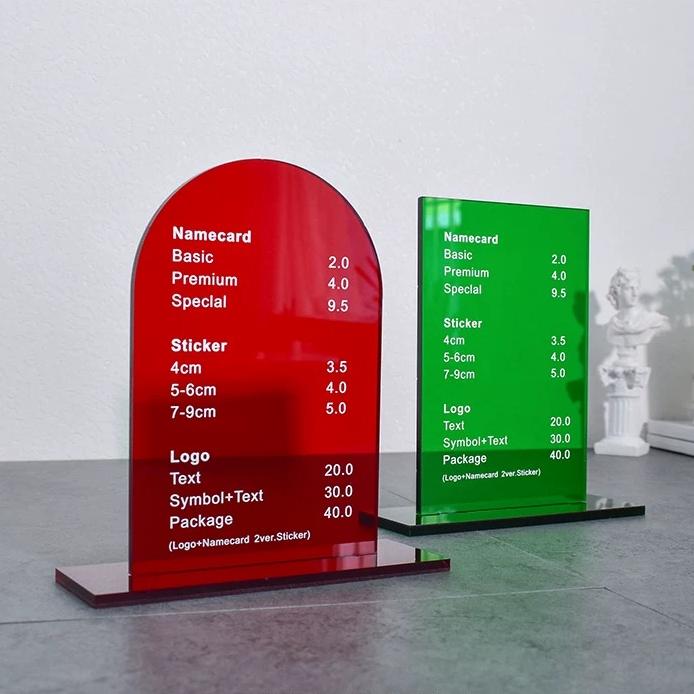 Custom Acrylic Table Menu Stand