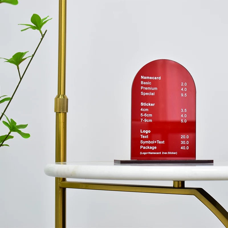 Custom Acrylic Table Menu Stand