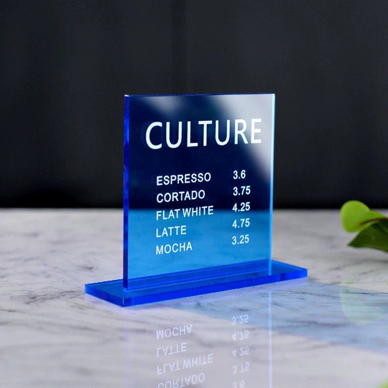Custom Acrylic Table Menu Stand