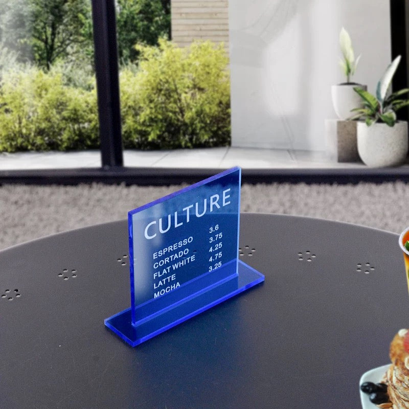 Custom Acrylic Table Menu Stand