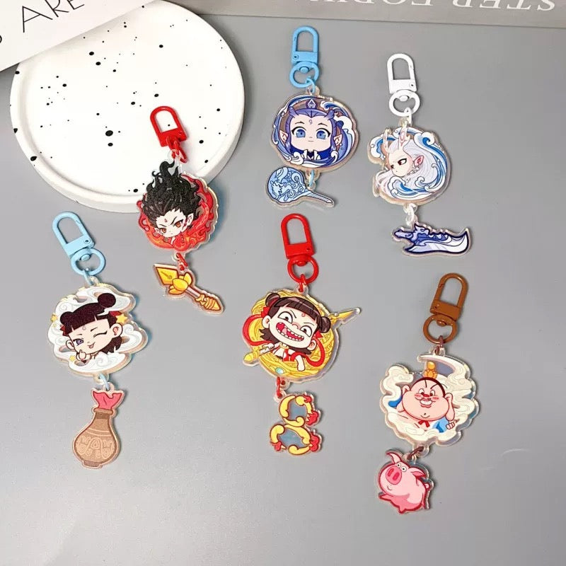 2025 New Nezha 2 Demon PVC Keychain Durable Plastic Naohai Series Cartoon Anime Gift Backpack Peripheral Pendant