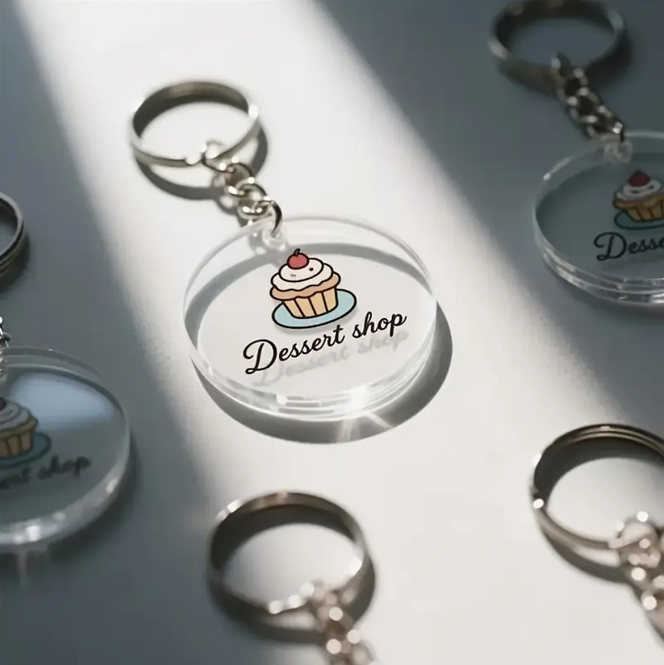 Charm Custom Printed Plastic Charms clear Epoxy Hologram Acrylic Keychain