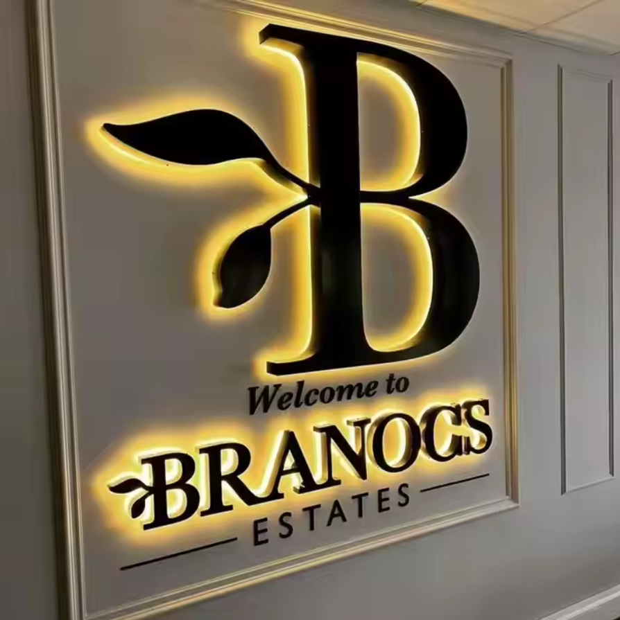 Backlit Business Sign, 3D Metal Sign, LED Logo Sign, Company Sign, Custom Cafe Sign, Illuminated Signboard, Light up Letters, LED Salon Sign