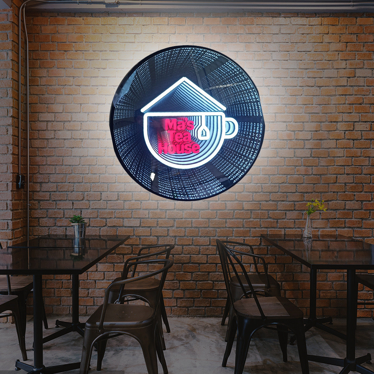 Custom Mirror Layer RGB Infinity Neon Sign Wall Mirror