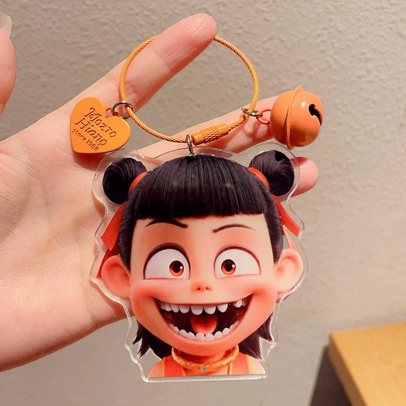 2025 New Cartoon Anime Film Chinese Ancient Mythology NeZha Keychain Hot Sale 3D PVC Magic Doll Pendant NeZha Keychain