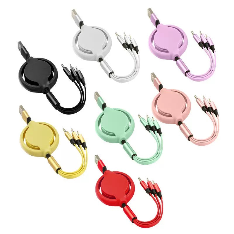 3 in 1 Charging Cable | Custom Logo For Iphone/Type C/Android
