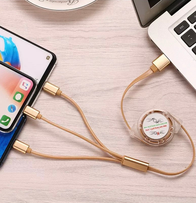3 in 1 Charging Cable | Custom Logo For Iphone/Type C/Android