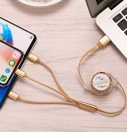 3 in 1 Charging Cable | Custom Logo For Iphone/Type C/Android